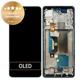 Motorola Edge 60 Fusion - LCD Kijelző + Érintőüveg + Keret (Amazonite) - 5D68C29879 Genuine Service Pack