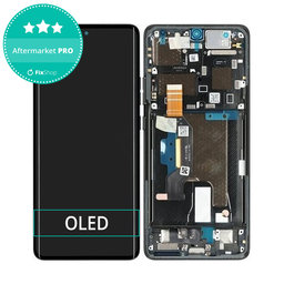 Motorola Edge 50 Ultra - LCD Kijelző + Érintőüveg + Keret (Forest Grey) OLED