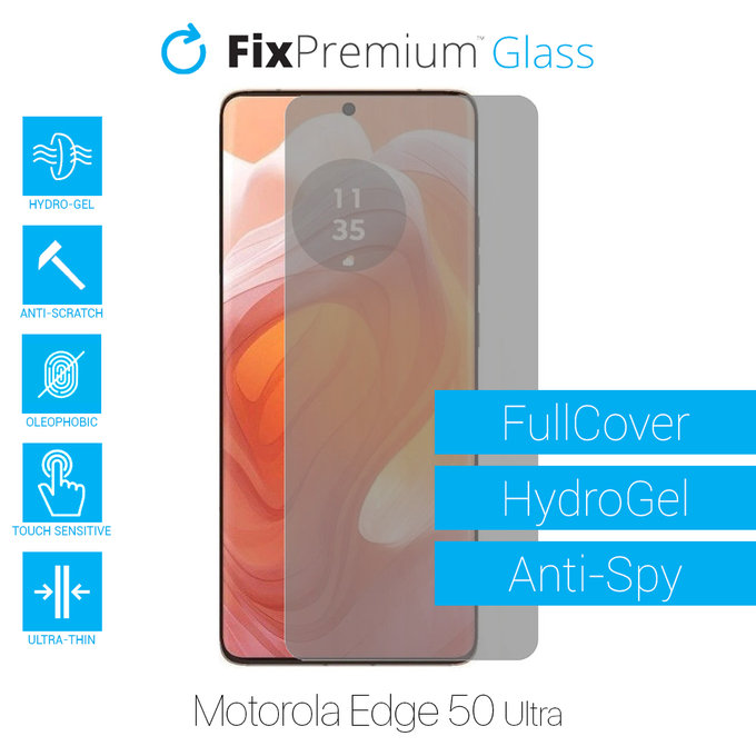 FixPremium HydroGel Anti-Spy - Védőfólia - Motorola Edge 50 Ultra