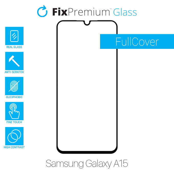 FixPremium FullCover Glass - Edzett üveg - Samsung Galaxy A15