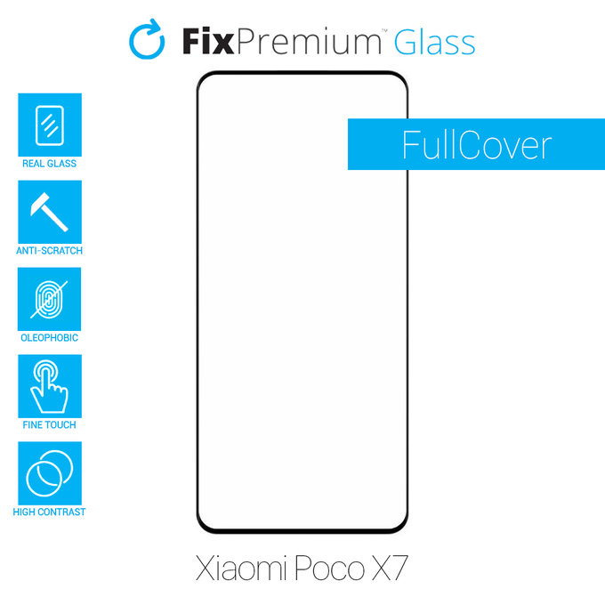 FixPremium FullCover Glass - Edzett üveg - Xiaomi Poco X7