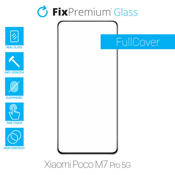 FixPremium FullCover Glass - Edzett üveg - Xiaomi Poco M7 Pro 5G