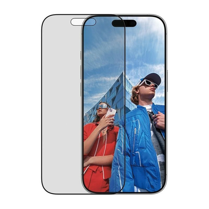 PanzerGlass - UWF 2-Way Privacy edzett üveg aplikátorral iPhone 17/16 Pro, fekete