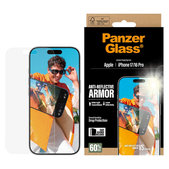 Edzett üveg Anti-Reflective applikátorral iPhone 17/16 Pro készülékhez, Fekete, PanzerGlass
