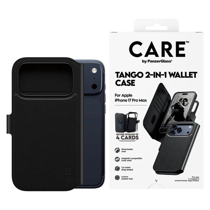 Tok Wallet Tango Two-In-One MagSafe-fel - iPhone 17 Pro Max, fekete, PanzerGlass