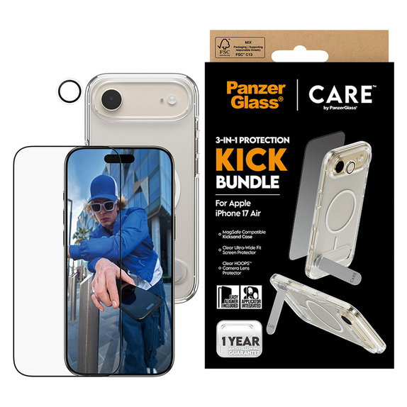 Bundle 3 az 1-ben Kick iPhone Air készülékhez, PanzerGlass