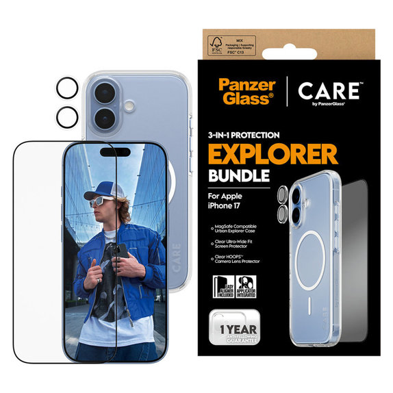 Bundle 3 az 1-ben Explorer iPhone 17 készülékhez, PanzerGlass