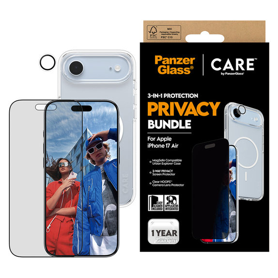 Bundle 3 az 1-ben Privacy iPhone Air készülékhez, PanzerGlass