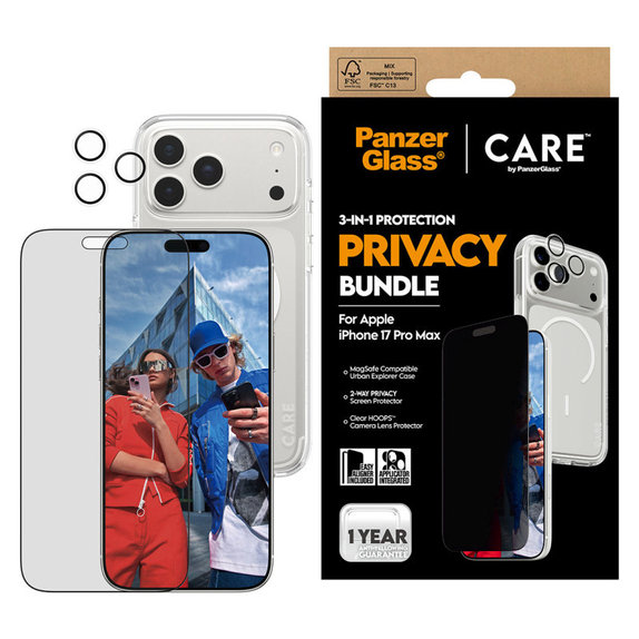 Bundle 3 az 1-ben Privacy iPhone 17 Pro Max készülékhez, PanzerGlass