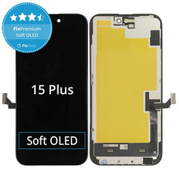 Kijelző Soft OLED iPhone 15 Plus - Érintőüveg + Keret, DIAGNOSTIC