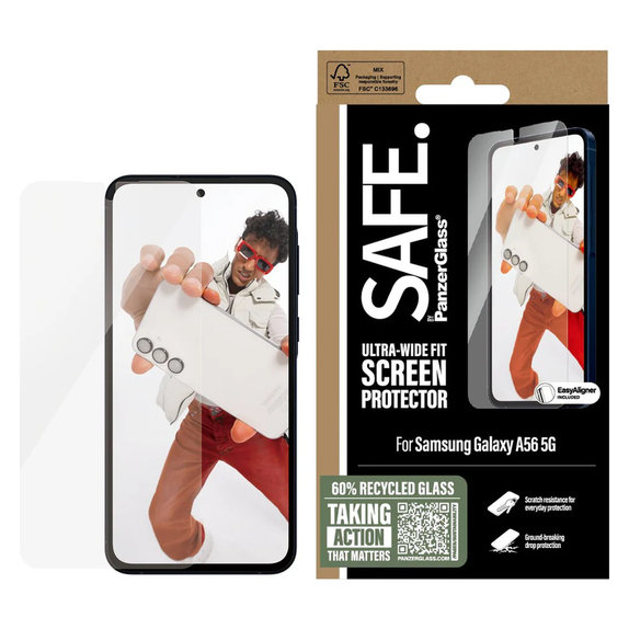 Edzett üveg UWF applikátorral Samsung Galaxy A56 5G készülékhez, Átlátszó, SAFE by PanzerGlass
