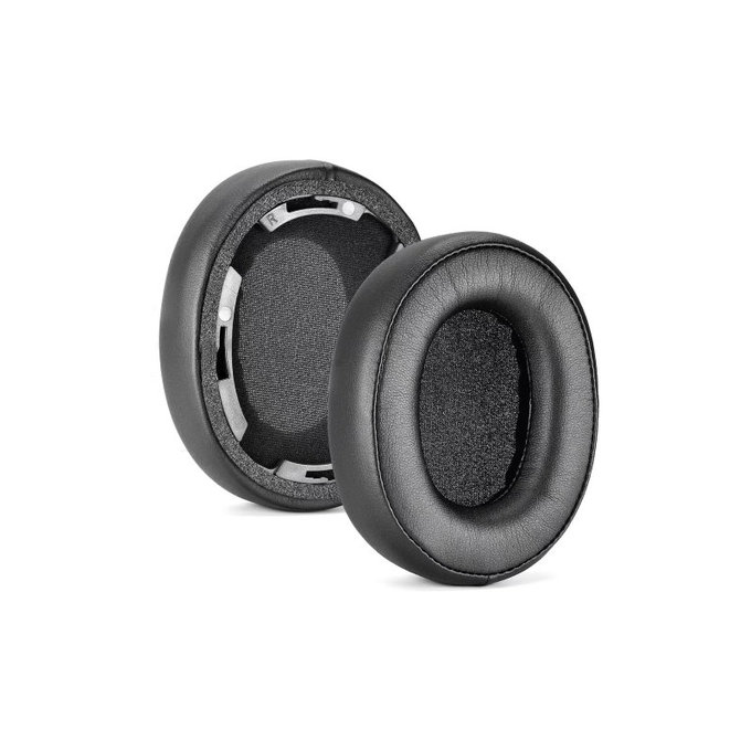 Csere fülpárnák Audio-Technica ATH-SR50, SR50BT fejhallgatóhoz, Memóriahab + PU bőr, Fekete, 1 pár