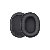Csere fülpárnák Audio-Technica ATH-MSR7, ATH-M50x fejhallgatóhoz, Memóriahab + Bőr, Fekete, 1 pár