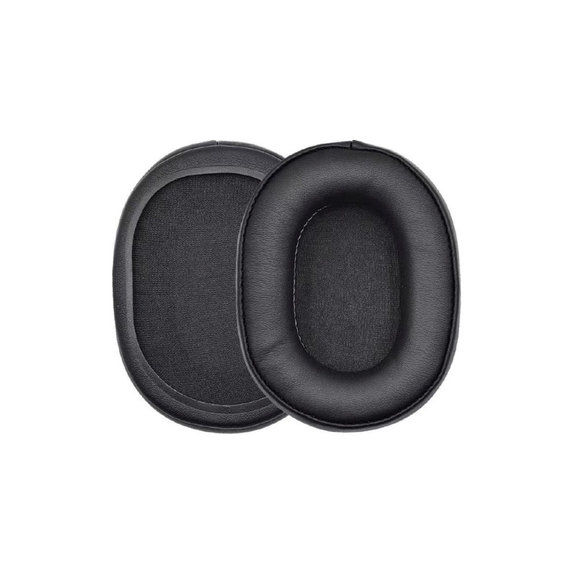 Csere fülpárnák Audio-Technica ATH-MSR7, ATH-M50x fejhallgatóhoz, Memóriahab + Bőr, Fekete, 1 pár