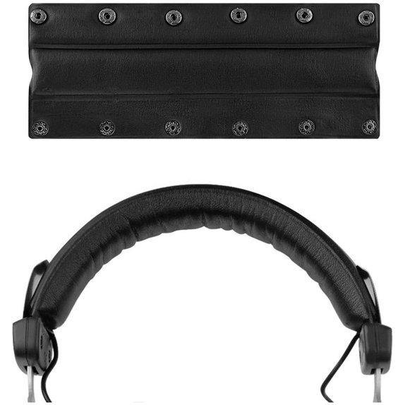Csere Headband Beyerdynamic DT770, DT860, DT880, DT990 fejhallgatóhoz, Memóriahab + PU bőr, Fekete, 1 pár