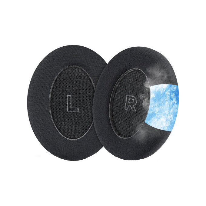 Csere fülpárnák Bose QC Ultra fejhallgatóhoz, Memóriahab + Szövet + bőr, Fekete, Hűtő gél, 1 pár