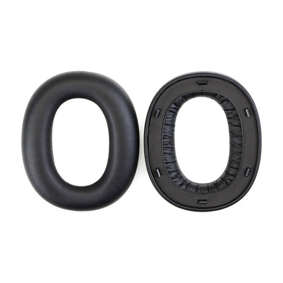 Csere fülpárnák Edifier W860NB Pro, WH950NB fejhallgatóhoz, Memóriahab + PU bőr, Fekete, 1 pár