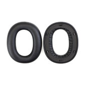 Csere fülpárnák Edifier W860NB Pro, WH950NB fejhallgatóhoz, Memóriahab + bőr, Fekete, 1 pár