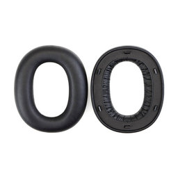 Csere fülpárnák Edifier W860NB Pro, WH950NB fejhallgatóhoz, Memóriahab + bőr, Fekete, 1 pár