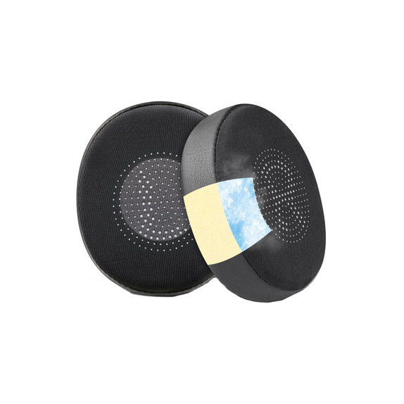 Csere fülpárnák Jabra Evolve2 40, 65 UC/MS, Elite 45h fejhallgatóhoz, Memóriahab + PU bőr + Textil, Fekete, Hűtő gél, 1 pár