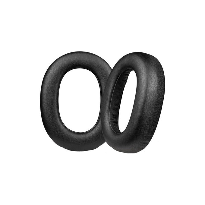 Csere fülpárnák Jabra Elite 85H fejhallgatóhoz, Memóriahab + PU bőr, Fekete, 1 pár