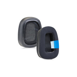 Csere fülpárnák Logitech G633 Artemis, G933 Artemis fejhallgatóhoz, Memóriahab + Textil + bőr, Fekete, Hűtő gél, 1 pár