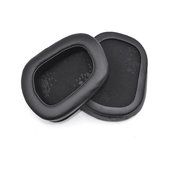 Csere fülpárnák Logitech G633 Artemis, G933 Artemis fejhallgatóhoz, Memóriahab + PU bőr, Fekete, 1 pár