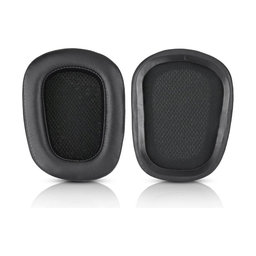 Csere fülpárnák Logitech G633 Artemis, G933 Artemis fejhallgatóhoz, Memóriahab + bőr, Fekete, 1 pár