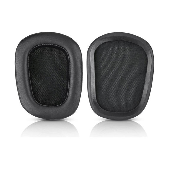 Csere fülpárnák Logitech G633 Artemis, G933 Artemis fejhallgatóhoz, Memóriahab + bőr, Fekete, 1 pár