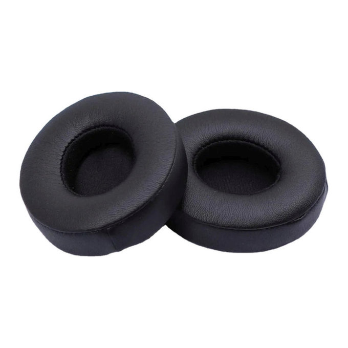 Csere fülpárnák Beats Solo 2, 3 fejhallgatóhoz, Memóriahab + bőr, Fekete, 1 pár