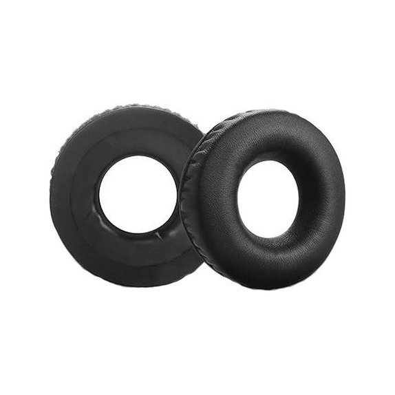 Csere fülpárnák Sennheiser HD25, SP 25-1 II, PC150 fejhallgatóhoz, Memóriahab + PU bőr, Fekete, 1 pár