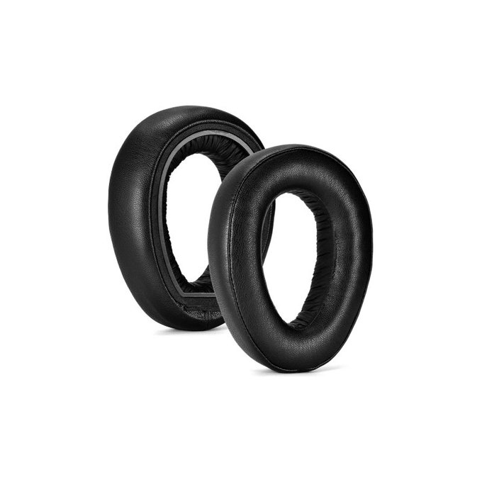Csere fülpárnák Sennheiser PXC550, PX550 fejhallgatóhoz, Memóriahab + bőr, Fekete, 1 pár