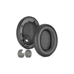 Csere fülpárnák Sony WH-1000XM4 fejhallgatóhoz, Memóriahab + bőr, Fekete, 1 pár
