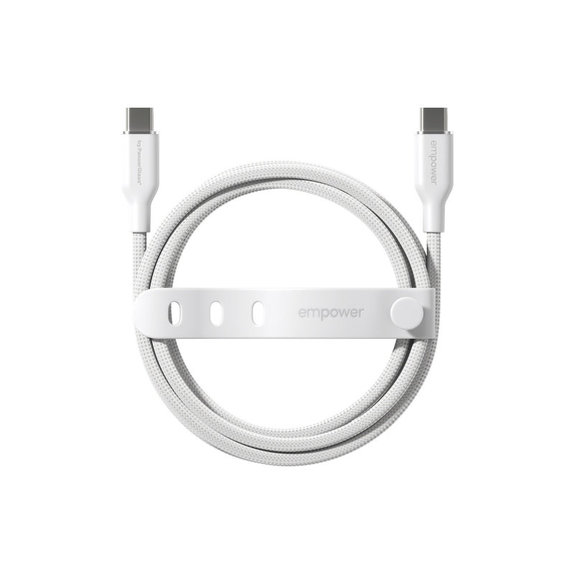 USB-C kábel, 60 W, Racing, 2 m, Ezüst-fehér, empower