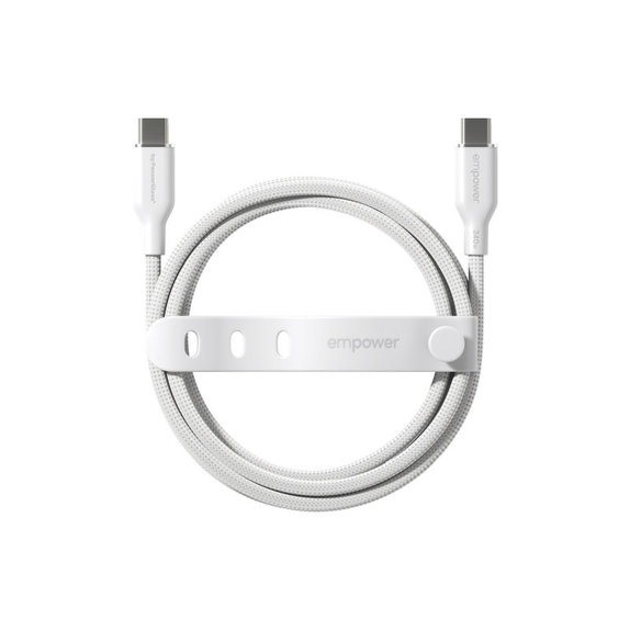 USB-C kábel, 240 W, Racing, 2 m, Ezüst-fehér, empower