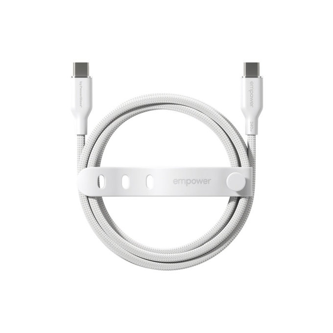 USB-C kábel, 240 W, Racing, 2 m, Ezüst-fehér, empower