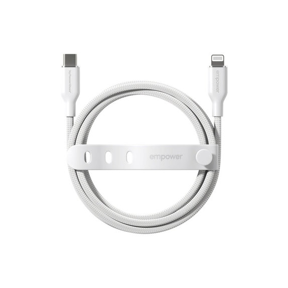USB-C/Lightning kábel, 60 W, Racing, 1, 2 m, Ezüst-fehér, empower