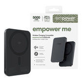 Vezeték nélküli PowerBank 5000 mAh, 20 W, MagSafe kompatibilis, Qi2/USB-C, Space Black, empower