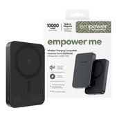 Vezeték nélküli PowerBank 10000 mAh, 20 W, MagSafe kompatibilis, Qi2/USB-C, Space Black, empower