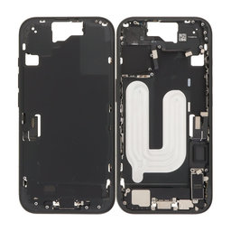 Apple iPhone 16 - Középső Keret + Bekapcsoló-, Hangerő- és Kamera Gombok (Black)