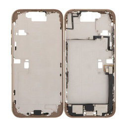 Apple iPhone 16 Pro Max - Középső Keret + Bekapcsoló-, Hangerő- és Kamera Gombok (Desert Titanium)