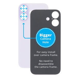 Apple iPhone 17 - Hátsó Ház Üveg Nagyobb Kamera Nyílással (Lavender)