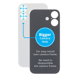 Apple iPhone 17 - Hátsó Ház Üveg Nagyobb Kamera Nyílással (White)