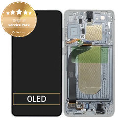 Samsung Galaxy S25 Edge - LCD Kijelző + Érintőüveg + Keret (Titanium Silver) - GH82-37224A Genuine Service Pack