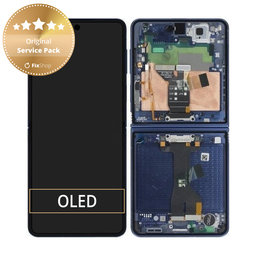 Samsung Galaxy Z Flip 7 F766B - LCD Kijelző + Érintőüveg + Keret (Blue Shadow) - GH82-37581A Genuine Service Pack