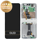 Samsung Galaxy Z Flip 7 FE F761B - LCD Kijelző + Érintőüveg + Keret (White) - GH82-37734B Genuine Service Pack