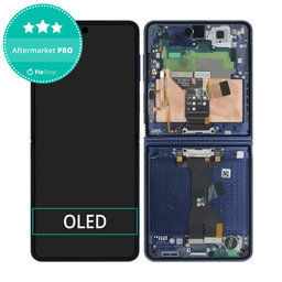 Samsung Galaxy Z Flip 7 F766B - LCD Kijelző + Érintőüveg + Keret (Blue Shadow) OLED
