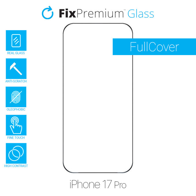 FixPremium FullCover Glass - Edzett üveg - iPhone 17 Pro