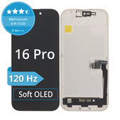 Kijelző Soft OLED iPhone 16 Pro - Érintőüveg + Keret, DIAGNOSTIC
