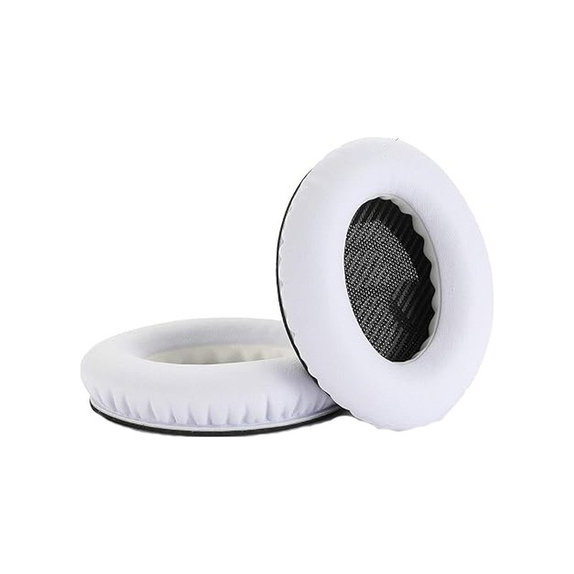 Csere Fülpárnák Bose QuietComfort 2, 15, 25 és 35 Fejhallgatóhoz, Memóriahab + PU Bőr, Fekete-Fehér, 1 Pár